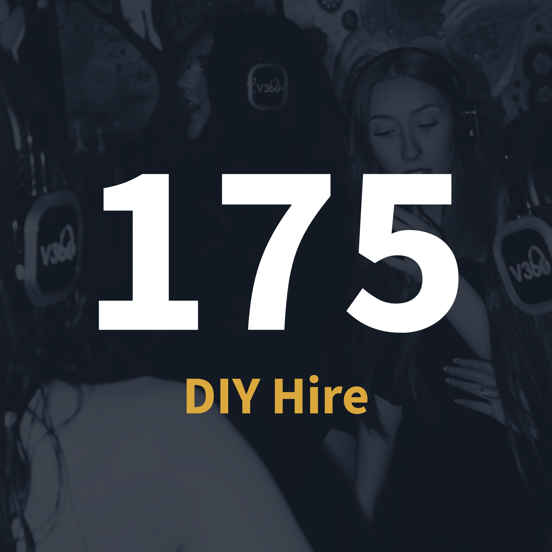 175 silent disco headsets DIY hire package with 3 playlists channels, delivered wales and UK wide by V360 Silent Disco
