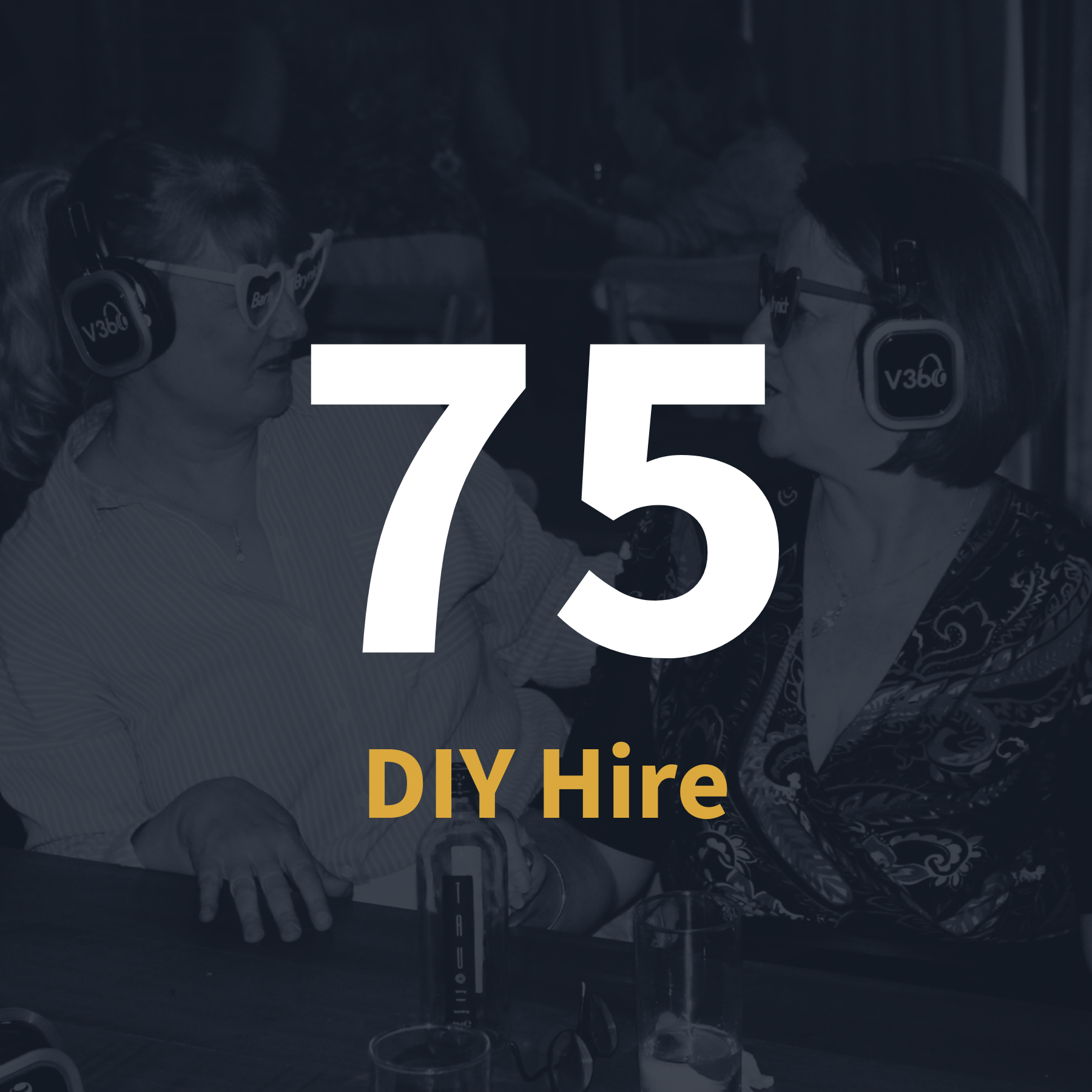 75 silent disco headsets DIY hire package with 2 playlists channels, delivered wales and UK wide by V360 Silent Disco